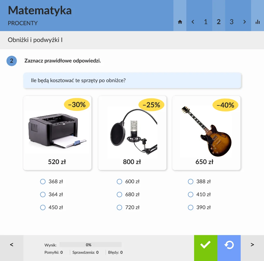 eduPaka Matematyka kl. 6-8, przykładowe ćwiczenie 1